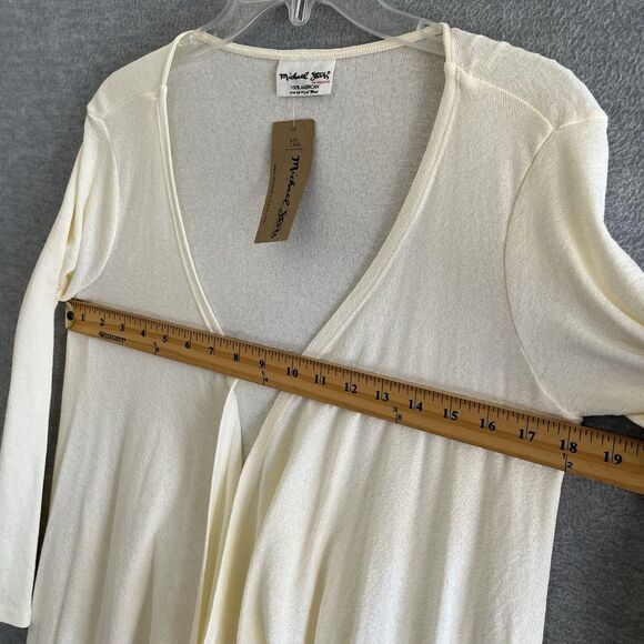 Michael Stars Cascade Open Cardigan OS Vanilla Shine Capsule Sweater US Made NWT - Picture 11 of 13